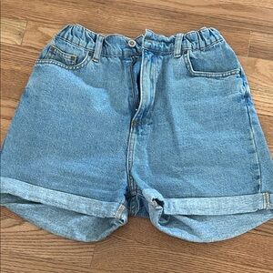 Seven7 Light Blue Denim Paperbag Waist Shorts